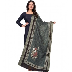 Women's chanderi silk  Printed Dupatta (Black, Length: 2 Mtr)