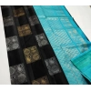 Dropship Women's Litchi silk Printed Saree With Unstitched Blouse (Black With Blue)