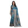Women's Silk Blend Printed Saree With Unstitched Blouse 5.5Mtr (Teal) Women's Silk Blend Printed Saree With Unstitched Blouse 5.5Mtr (Teal)