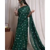 Women's Linen Printed Saree With Unstitched Blouse 5.5Mtr (Green) Women's Linen Printed Saree With Unstitched Blouse 5.5Mtr (Green)