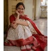 Women's Soft Lichi Silk Printed Saree With Unstitched Blouse 5.5Mtr (White) Women's Soft Lichi Silk Printed Saree With Unstitched Blouse 5.5Mtr (White)
