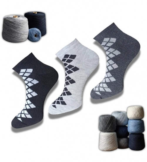 3_Pair Set Unisex Casual Cotton Printed Low Cut Socks (Multicolor)