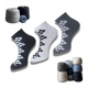 3_Pair Set Unisex Casual Cotton Printed Low Cut Socks (Multicolor)