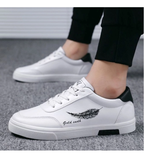 Men's Casual Synthetic Lace-ups Casual Shoes (White)