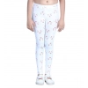 Girl's Cotton Lycra Printed Elasticated Leggings (White)