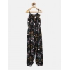 Girl's Rayon Floral Sleeveless Jumpsuit (Black-Pink) Girl's Rayon Floral Sleeveless Jumpsuit (Black-Pink)