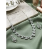 Women's Brass Silver Plated Necklace set (Turquoise)