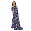 Women's Georgette Printed Saree With Unstitched Blouse 5.5Mtr (Navy Blue) Women's Georgette Printed Saree With Unstitched Blouse 5.5Mtr (Navy Blue)