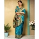Women's Silk Blend Zari Weaving Saree With Unstitched Blouse 5.5Mtr (Turquoise)