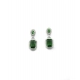 Women's Brass Silver Plated Drop Earrings (Green)