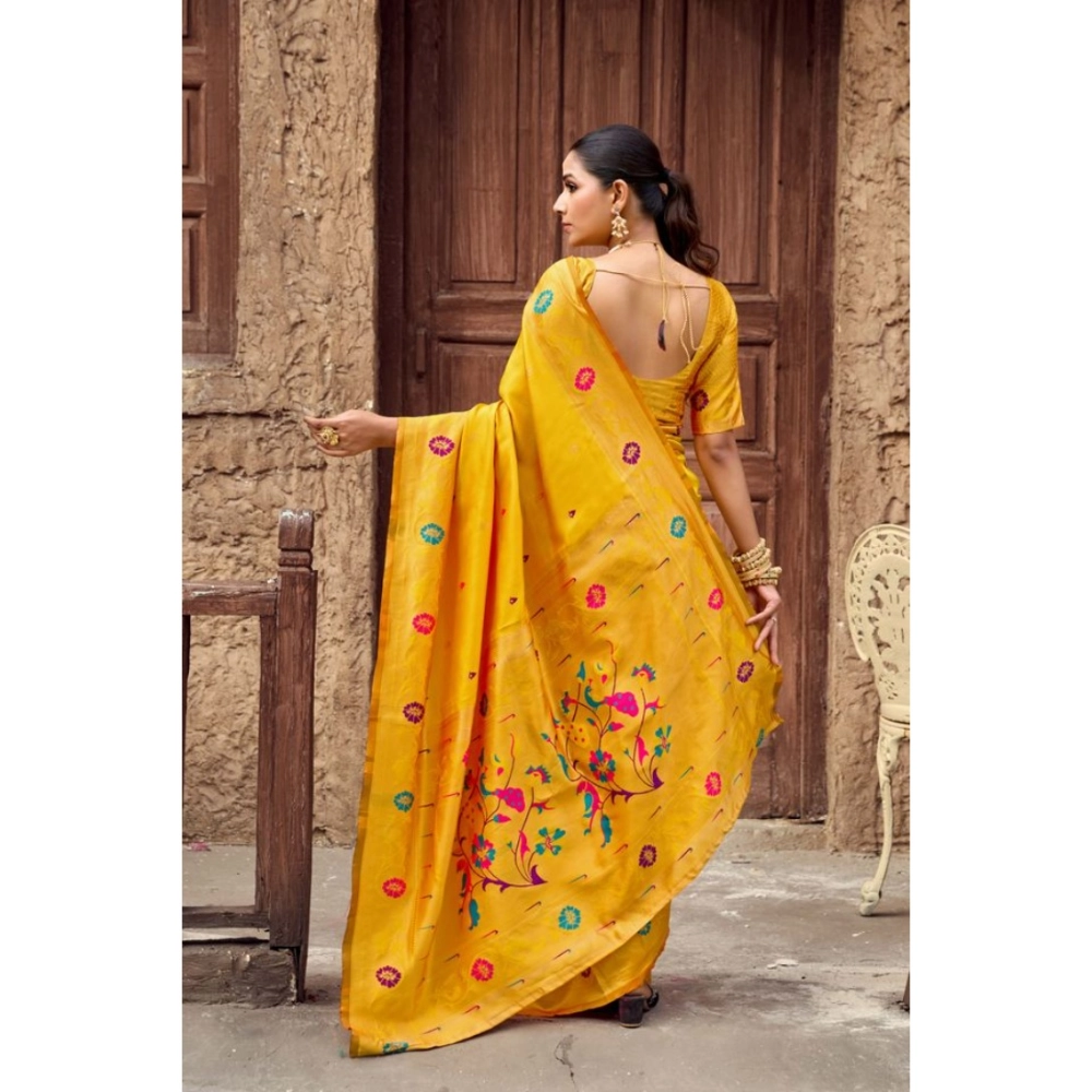 Women's Silk Blend Woven Saree With Unstitched Blouse 5.5 Mtr (Mustard) Women's Silk Blend Woven Saree With Unstitched Blouse 5.5 Mtr (Mustard)