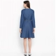 Women's Denim Washed Regular Sleeves Dress (Blue) Women's Denim Washed Regular Sleeves Dress (Blue)