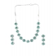 Women's Brass Silver Plated Necklace set (Green)