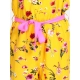Girl's Polyester Crepe Floral Shoulder Straps Jumpsuit (Yellow-Pink) Girl's Polyester Crepe Floral Shoulder Straps Jumpsuit (Yellow-Pink)