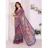 Women's Linen Cotton Printed Saree With Unstitched Blouse 5.5Mtr (Wine ) Women's Linen Cotton Printed Saree With Unstitched Blouse 5.5Mtr (Wine )
