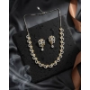 Women's Brass Silver Plated Necklace set (Silver)
