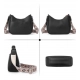 Women's PU Leather Zipper Sling Bag (Black)