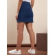 Women's Denim Lycra Solid Button Skirt (Blue) Women's Denim Lycra Solid Button Skirt (Blue)