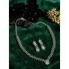 Women's Brass Silver Plated Necklace set (Turquoise)
