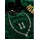 Women's Brass Silver Plated Necklace set (Turquoise)