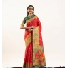 Women's Faux_Banarasi Woven Motifs Saree With Unstitched Blouse 5.5Mtr (Orange) Women's Faux_Banarasi Woven Motifs Saree With Unstitched Blouse 5.5Mtr (Orange)
