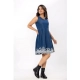 Women's Casual Denim Sleeveless Dress (Blue)