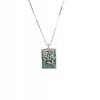 Women's Brass Silver Plated Pendant Set (Turquoise)