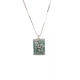 Women's Brass Silver Plated Pendant Set (Turquoise)