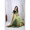 Women's Organza jacquard Embellished Saree With Unstitched Blouse 5.5Mtr (Light Green) Women's Organza jacquard Embellished Saree With Unstitched Blouse 5.5Mtr (Light Green)