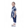 Girl's Denim Tie & Dye Short Sleeve Top (Blue-White) Girl's Denim Tie & Dye Short Sleeve Top (Blue-White)