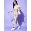Women's Polyester Floral 3-4th Sleeve Co-Ord Set (Multicolor)