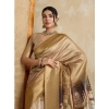 Women's Silk Printed Saree With Unstitched Blouse 5.5Mtr (Gold) Women's Silk Printed Saree With Unstitched Blouse 5.5Mtr (Gold)