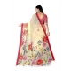 Women's Georgette Floral Printed Saree With Unstitched Blouse 5.5Mtr (Yellow)