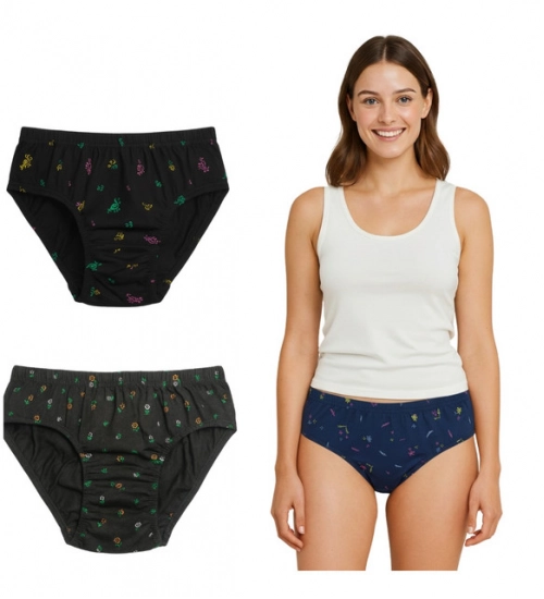 Pack of_3 Women's Cotton Printed Hipster Panty (Multicolor)