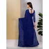 Women's Net Self Design Saree With Unstitched Blouse 5.5Mtr (Navy Blue) Women's Net Self Design Saree With Unstitched Blouse 5.5Mtr (Navy Blue)