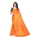 Women's Satin Printed Saree With Unstitched Blouse 5.5Mtr (Mustard)