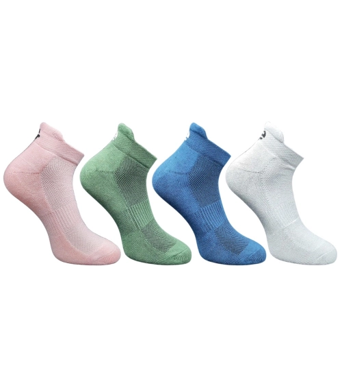 4_Pair Set Unisex Casual Cotton Printed Ankle Length Socks (Multicolor)