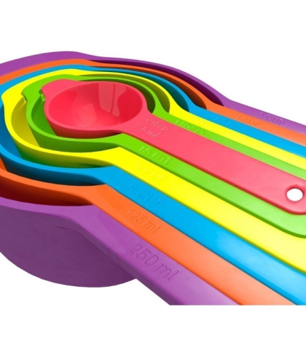 Pack of 4_Colorful Measuring Cup Spoon Set Stackable Kitchen Measuring Cups (Color: Assorted )