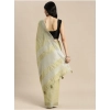 Women's Linen Cotton Printed Saree With Unstitched Blouse 5.5Mtr (Olive Green) Women's Linen Cotton Printed Saree With Unstitched Blouse 5.5Mtr (Olive Green)