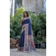 Women's Faux_Tussar Geometric_Print Saree With Unstitched Blouse 5.5Mtr (Blue)