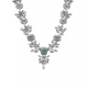 Women's Brass Silver Plated Necklace set (Turquoise)