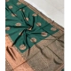 Women's Litchi silk Printed Saree With Unstitched Blouse (Green)