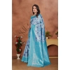 Women's Banarasi Silk Jaquard Woven Saree With Unstitched Blouse 5.5Mtr (Light Blue) Women's Banarasi Silk Jaquard Woven Saree With Unstitched Blouse 5.5Mtr (Light Blue)