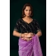Women's Net Sequence Saree With Unstitched Blouse 5.5Mtr (Lavender)