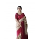 Women's Soft Lichi Silk Printed Saree With Unstitched Blouse 5.5Mtr (Cream)
