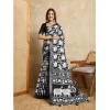 Women's Silk Blend Printed Saree With Unstitched Blouse 5.5Mtr (Black) Women's Silk Blend Printed Saree With Unstitched Blouse 5.5Mtr (Black)