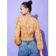 Women's Polyester Floral Long Sleeves Top (Multicolor)