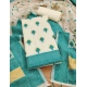 Women's Banarasi Silk Printed Unstitched Salwar Suit Material With Dupatta (Teal, 3Mtrs)