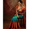 Women's Soft Lichi Silk Printed Saree With Unstitched Blouse 5.5Mtr (Green) Women's Soft Lichi Silk Printed Saree With Unstitched Blouse 5.5Mtr (Green)