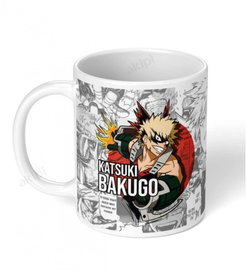 Anime Katsuki Bakugo Ceramic Printed Coffee Mug (White)